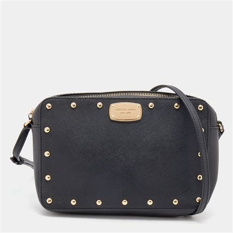 michael kors sandrine stud bag|Michael Kors Sandrine Stud MK Crossbody Bag Purse Saffiano .